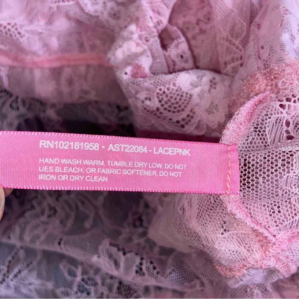 Dolls Kill Sugar Thrillz Dress Size Medium Real Divinity Pink Lace Babydoll - Picture 14 of 14